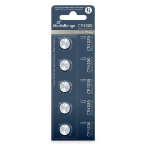 MediaRange Germany baterije CR1220 / 45mAh, 3V - pakovanje 1/5