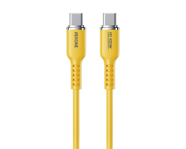 WEKOME Kabl 3.1 USB tip C MM 1.2m, za Superbrzo punjenje 100W480Mbps, Silicon Soft, žuti WDC-11