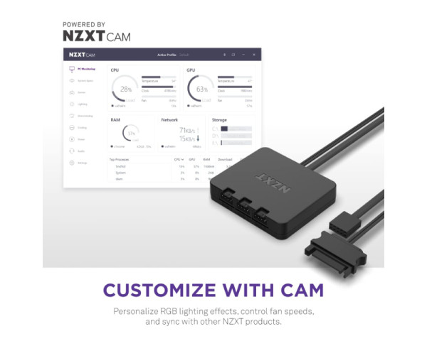 NZXT F140RGB Core 140mm ventilator beli (RF-D14SF-W1)
