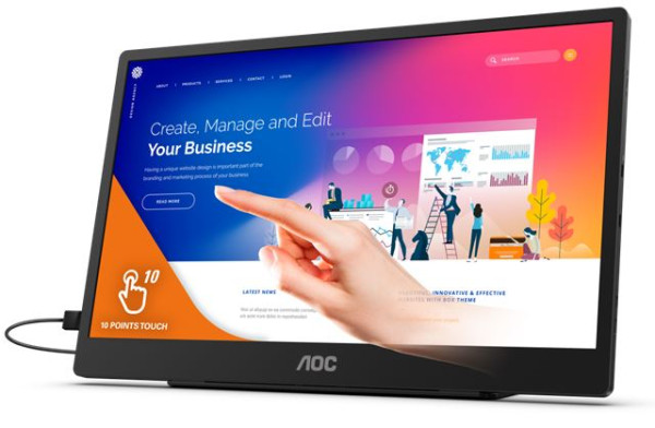 Monitor 16 AOC 16T2 Portable IPS FHD USB Type-C