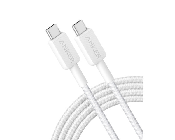ANKER 322 USB tip-C na USB tip-C kabl MM 1.8m, 60W, pleteni, beli