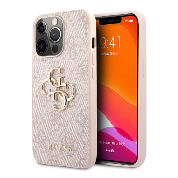 Torbica Guess 4G Metal Logo za iPhone 13 Pro 6.1 roze (GUHCP13L4GMGPI)