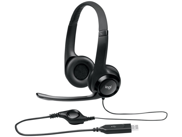 Slušalice LOGITECH H390 žične/USB/noise canceling mic/1,9m/crna