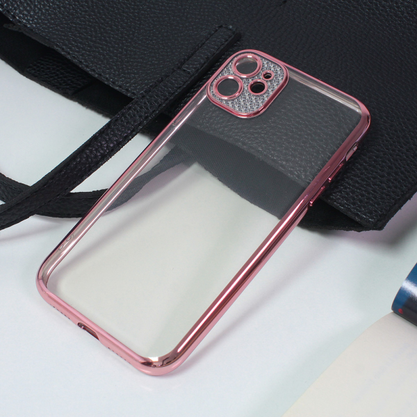 Torbica Silikon Camera Diamond iPhone 11 6.1 roze