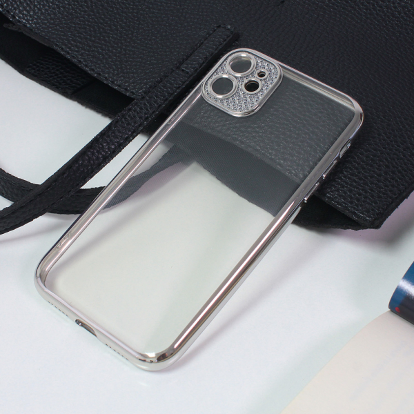 Torbica Silikon Camera Diamond iPhone 11 6.1 srebrna
