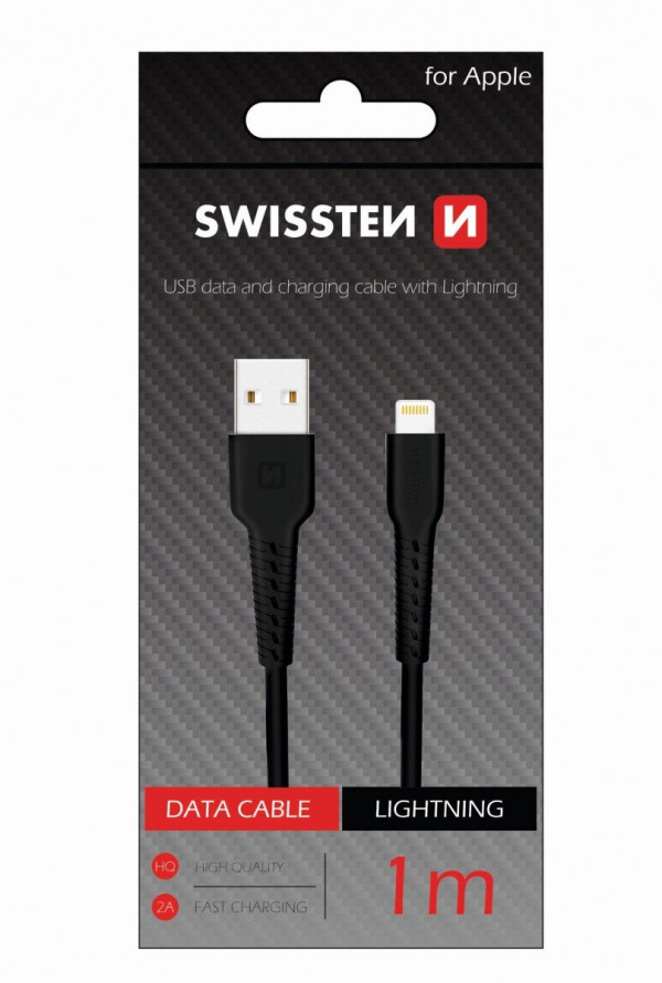 Swissten kabl USB/Lightning 1,0m crna