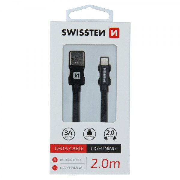 Swissten kabl USB/Lightning 2,0m crna