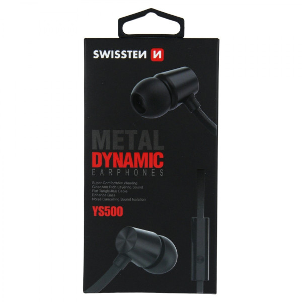Swissten Slušalice 3,5mm DYNAMIC YS500 crna