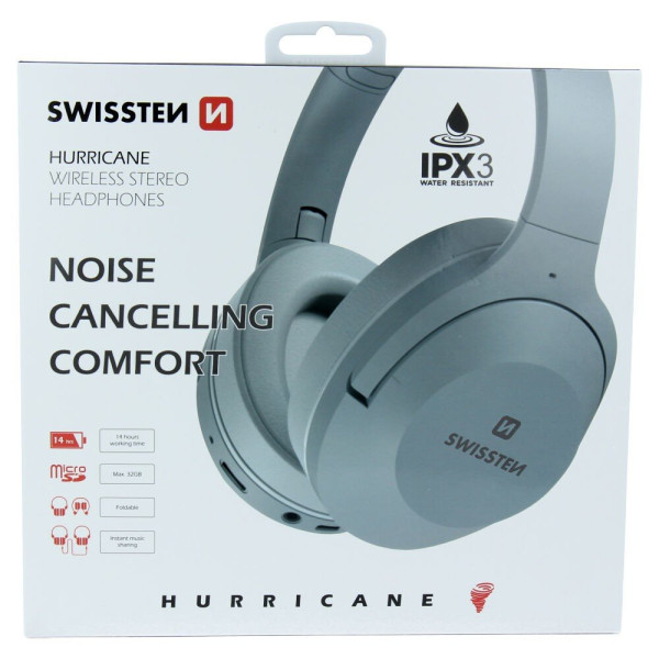 Swissten Wireless Stereo slušalice Hurricane siva