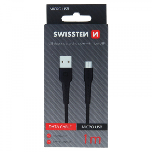 Swissten kabl USB/Micro USB 1,0m crna